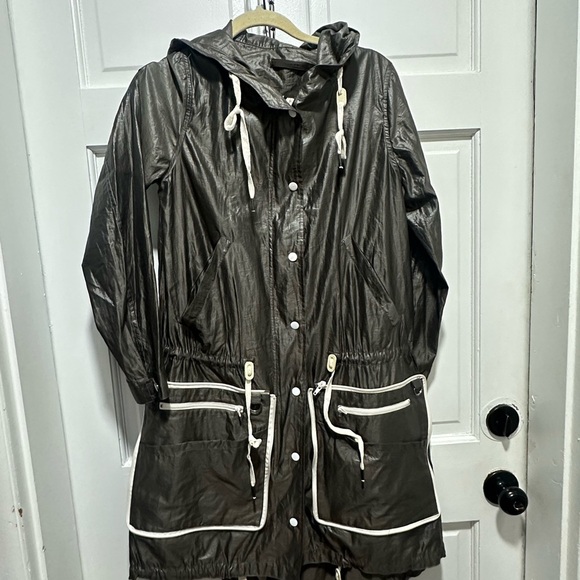 Nicholas K Metallic Drawstring Utility Jacket with Hood – Size M - Picture 2 of 7
